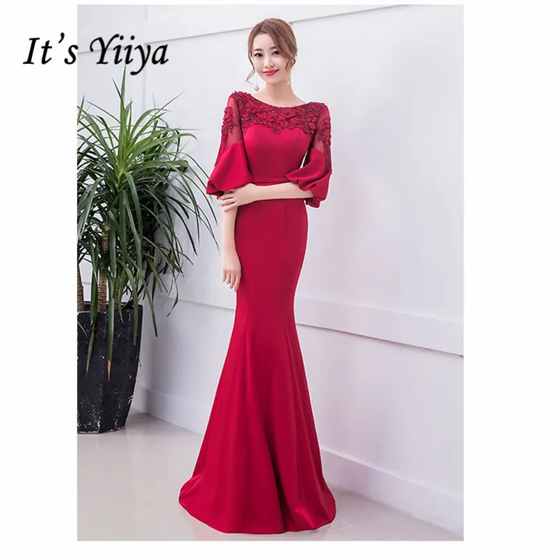 It's YiiYa Robe de Soiree Backless Lace Up Mermaid Women Party Dress Half Sleeve Tunic Long Evening Dress Plus Size 2019 E498
It's YiiYa Robe de Soiree Backless Lace Up Mermaid Women Party Dress Half Sleeve Tunic Long Evening Dress Plus Size 2019 E498