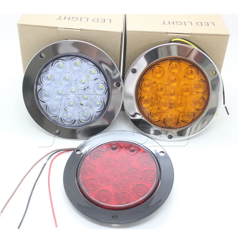 1 Pair 16 LED Car Rear Tail Lights Round Reverse Brake Turn Signal Lamp for 12V 24V Truck Trailer RV
1 Pair 16 LED Car Rear Tail Lights Round Reverse Brake Turn Signal Lamp for 12V 24V Truck Trailer RV