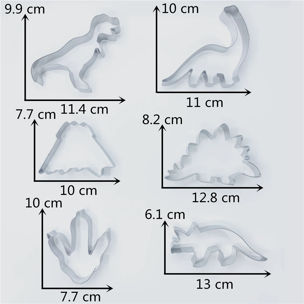 Набор для печенья KENIAO Dinosaur детей 6 шт. T Rex бронтозавр трицератопс стегозавр вулкан