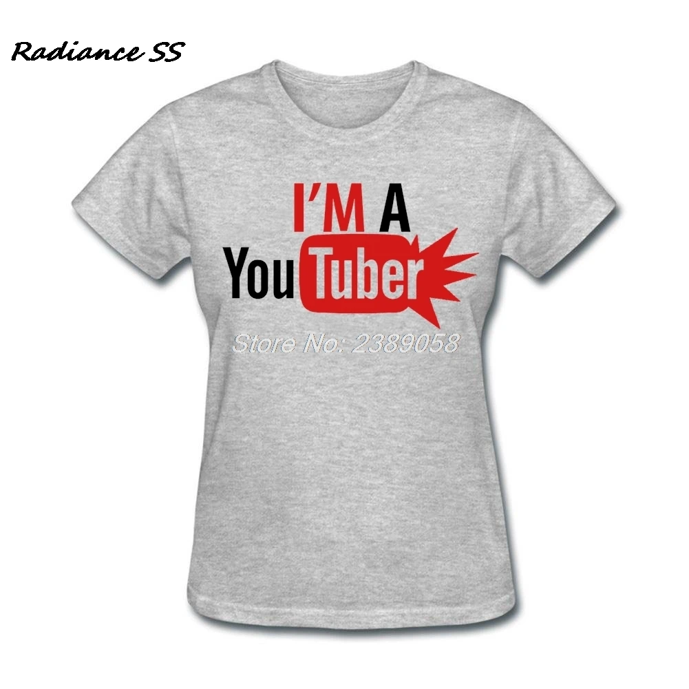 Модная женская футболка по индивидуальному заказу I'm a Youtuber из хлопка Лидер