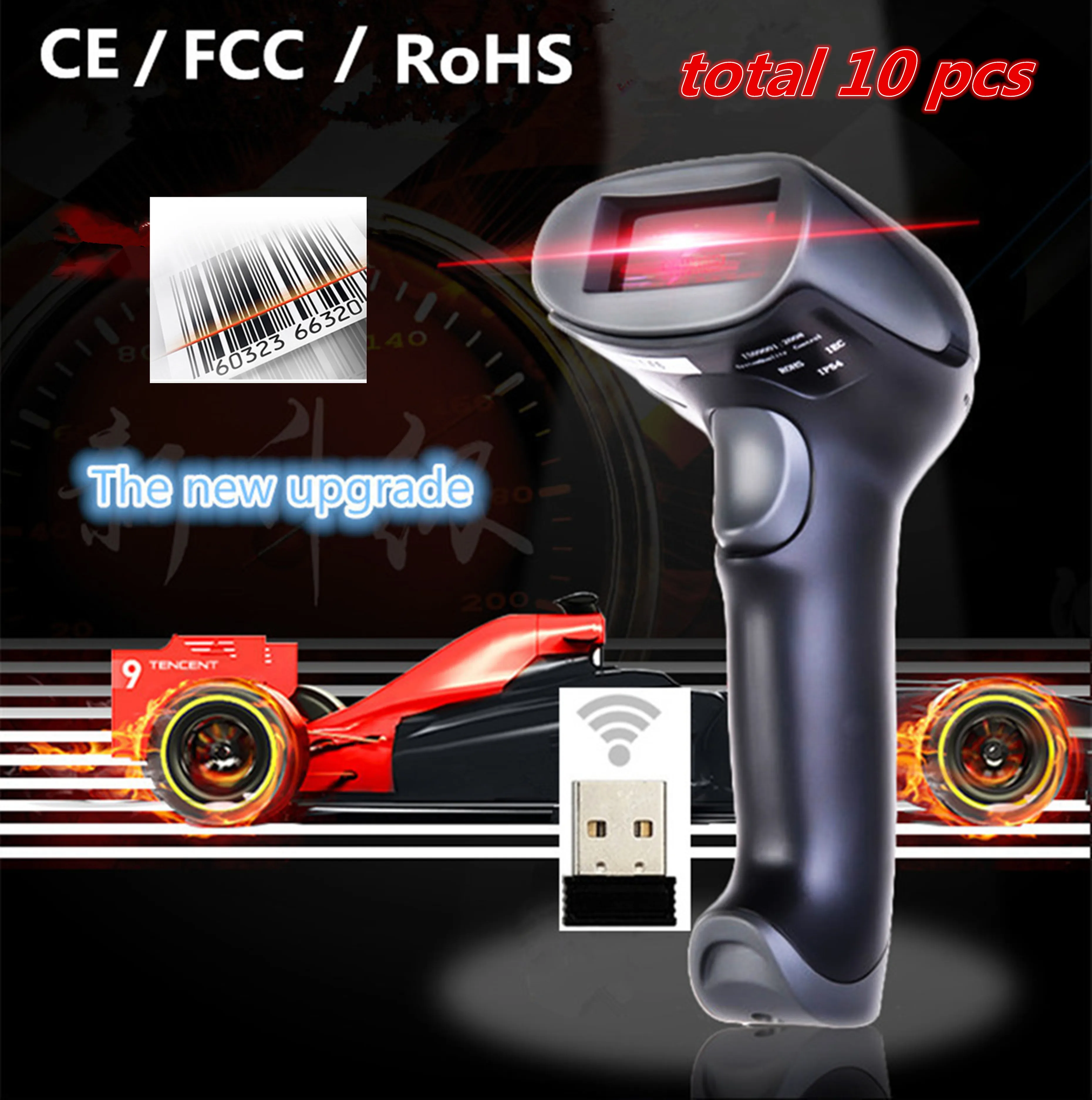 Total 10pcs wholesale laser Wireless1D barcode scanner bar code reader handheld USB Cable for Supermarket for POS Plug and play
Total 10pcs wholesale laser Wireless1D barcode scanner bar code reader handheld USB Cable for Supermarket for POS Plug and play