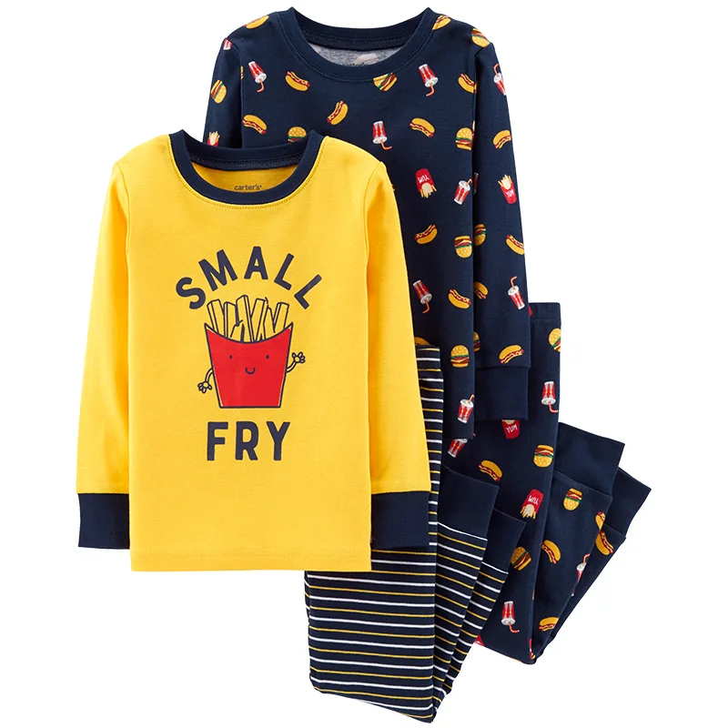 Carters 4-Piece Small Fry Snug Fit Cotton PJs Long sleeve cute print boys clothes autumn toddler clothing set 24959030 | Детская одежда