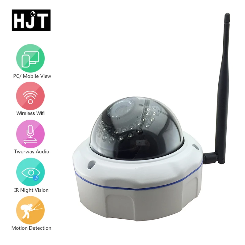 Беспроводная купольная аудио камера Wi Fi IP 720 P 1.0мп HD сетевая видеонаблюдения