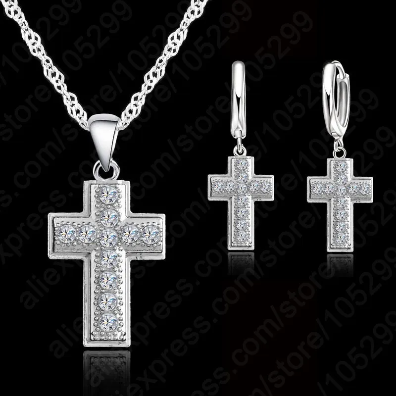 New Arrival 925 Sterling Silver Clear Cubic Zircon Cross Pendant Women Jewelry Sets Wholesale
New Arrival 925 Sterling Silver Clear Cubic Zircon Cross Pendant Women Jewelry Sets Wholesale