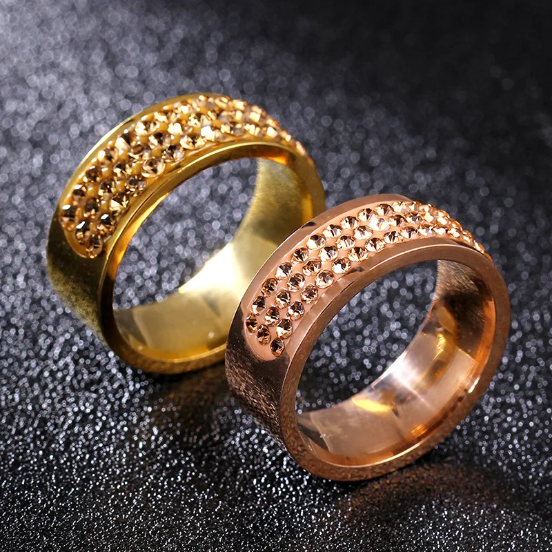 Gold White Rose Gold Ceramic Ring Silver Color Three rows Small Zircon Couples Promise Finger Ring For Women Man Crystal Jewelry
Gold White Rose Gold Ceramic Ring Silver Color Three rows Small Zircon Couples Promise Finger Ring For Women Man Crystal Jewelry