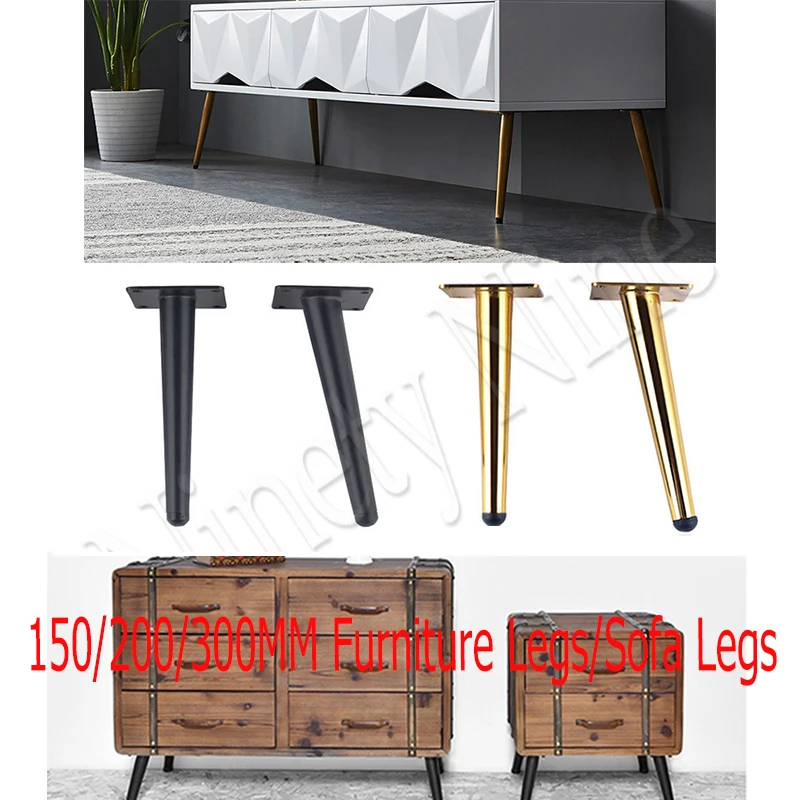 

Металлические мебельные ножки 15-30 см, 4 шт., мебельная фурнитура, конические золотые ножки шкафа, буфет, кофейные конусные ножки для стульев