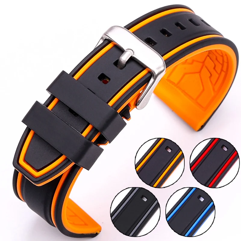 HENGRC Soft Silicone Watch Band Strap 20mm 22mm 24mm 26mm Fashion Women Men Color Matching Watchbands Rubber Bracelet
HENGRC Soft Silicone Watch Band Strap 20mm 22mm 24mm 26mm Fashion Women Men Color Matching Watchbands Rubber Bracelet