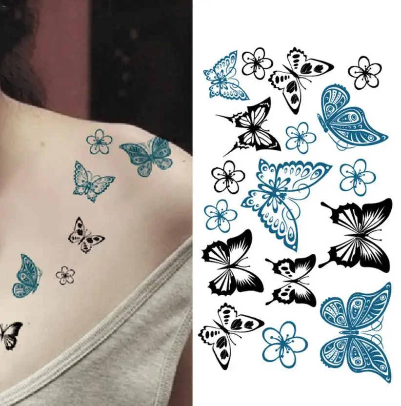 Pudaier 2018 Новые 1 шт Временные татуировки наклейки водостойкий боди-арт бабочки