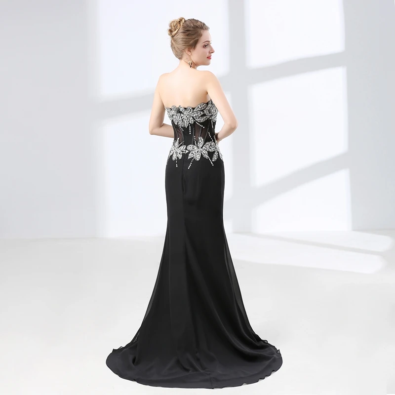 New Arrival Chiffon Beaded Lace Evening dress 2020 Side slit Formal dress Black Illusion Party dresses vestido de festa
New Arrival Chiffon Beaded Lace Evening dress 2020 Side slit Formal dress Black Illusion Party dresses vestido de festa