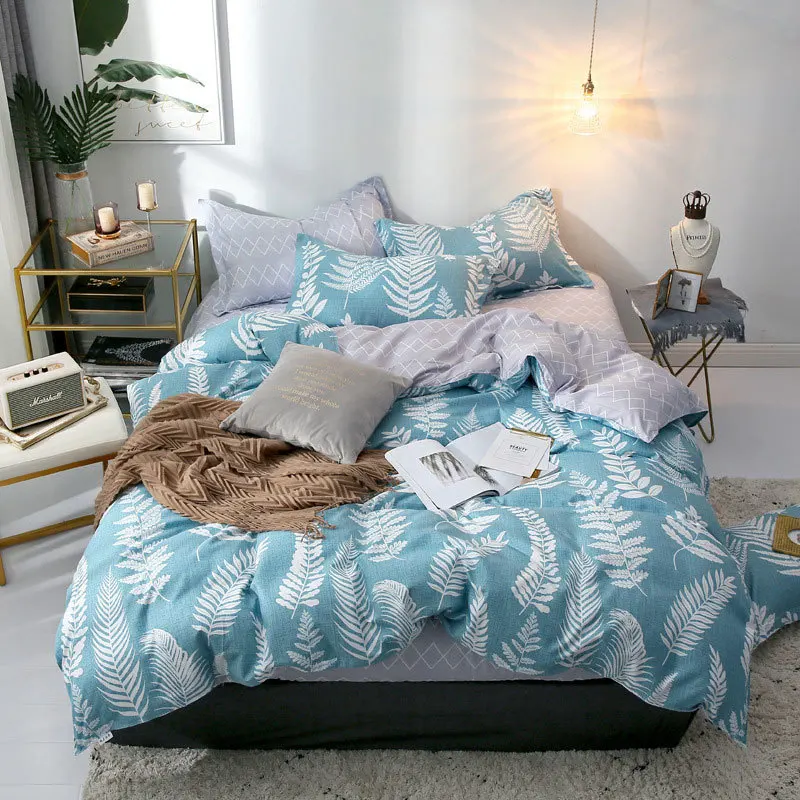 Leaf Nordic Plaids Geometric 4pcs Bed Cover Set Cartoon Duvet Cover Bed Sheets And Pillowcases Comforter Bedding Set 2TJ-61001
Leaf Nordic Plaids Geometric 4pcs Bed Cover Set Cartoon Duvet Cover Bed Sheets And Pillowcases Comforter Bedding Set 2TJ-61001