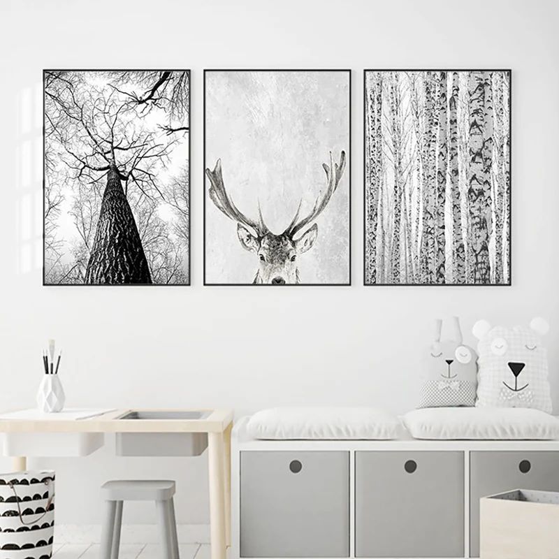 Scandinavian Minimalist Wall Art Deer Animal Canvas Painting Grey White Tree Posters and Prints Pictures for Living Room Decor
Scandinavian Minimalist Wall Art Deer Animal Canvas Painting Grey White Tree Posters and Prints Pictures for Living Room Decor