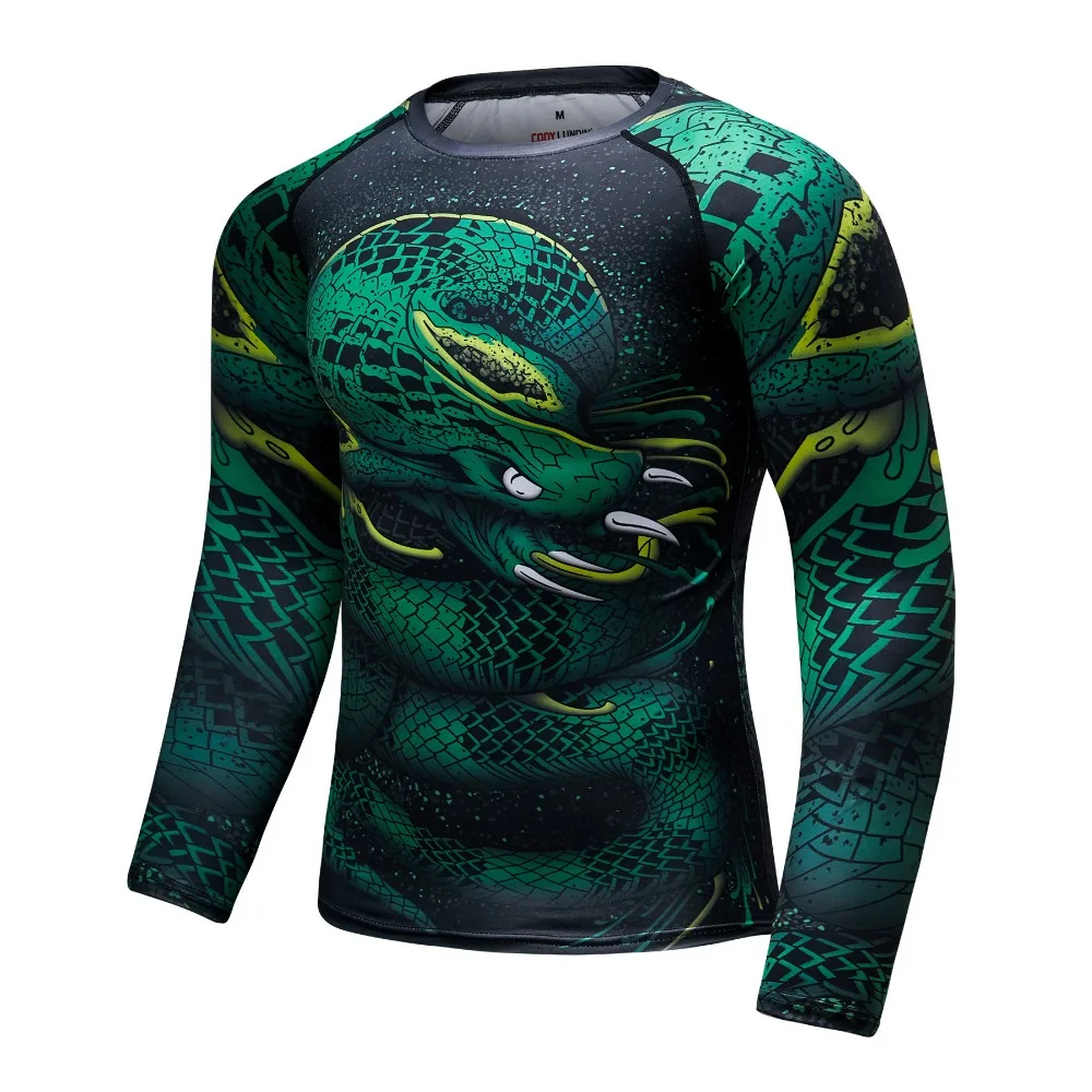 Абсолютная новинка Мужская компрессионная 3D рубашка Rashguard быстросохнущая одежда