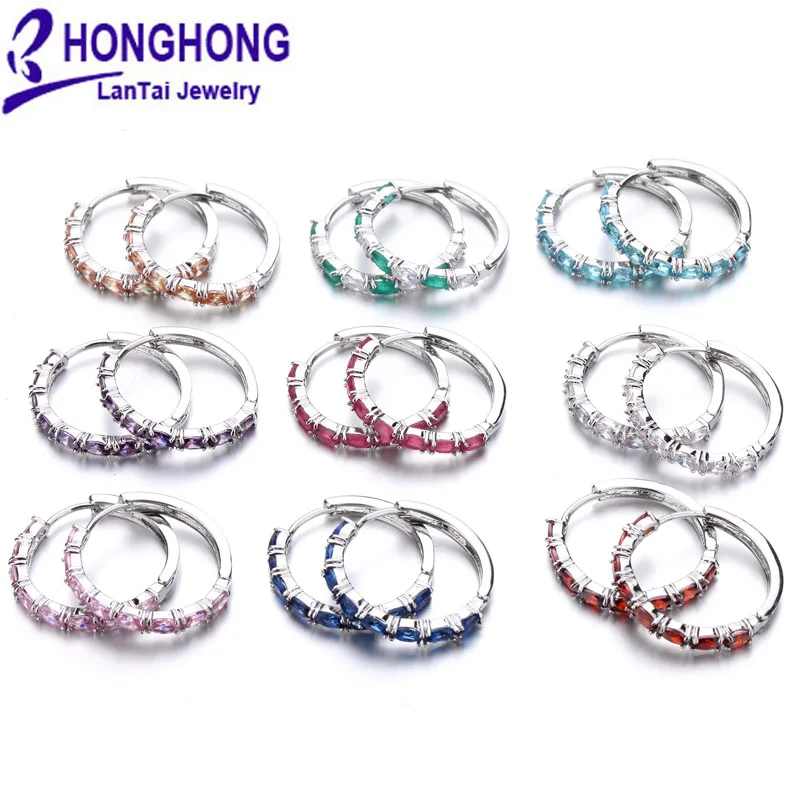 new Cubic Zircon Simple Round Hoop Earrings Luxury for women Circle Loop Multi color Earrings Popular fashion Jewelry
new Cubic Zircon Simple Round Hoop Earrings Luxury for women Circle Loop Multi color Earrings Popular fashion Jewelry