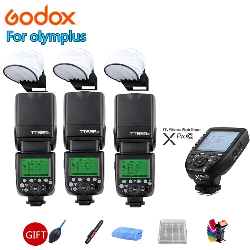 Godox TT685O Camera Flash 2.4G HSS 1/8000s TTL II GN60 Speedlite Xpro-O Transmitter + Softbox for Panasonic Olympus +Gift Kit
Godox TT685O Camera Flash 2.4G HSS 1/8000s TTL II GN60 Speedlite Xpro-O Transmitter + Softbox for Panasonic Olympus +Gift Kit