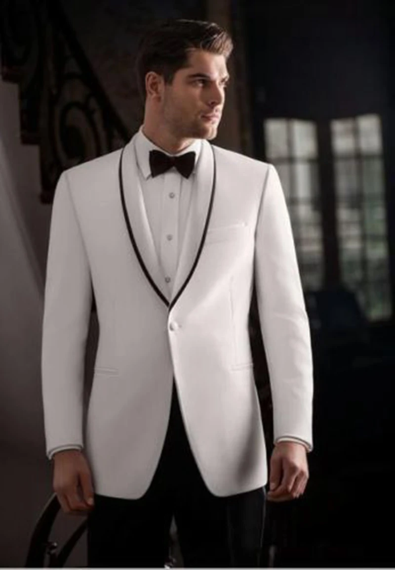 White Jacket+Black Pants Men's Wedding Groom Tuxedos Groomsman Best Man Suits C102
White Jacket+Black Pants Men's Wedding Groom Tuxedos Groomsman Best Man Suits C102