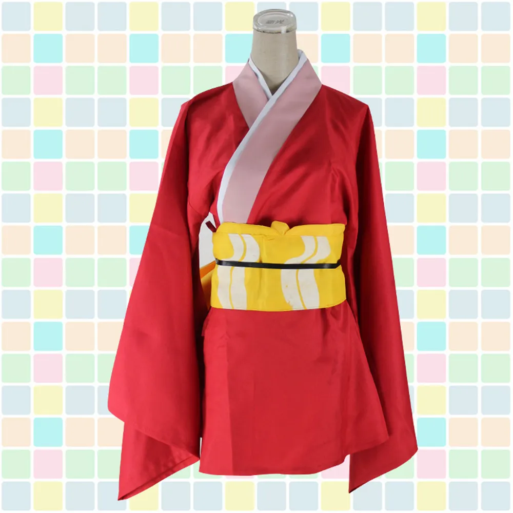 Косплей Аниме Gintama Kagura костюмы женщины взрослые японское кимоно Униформа с