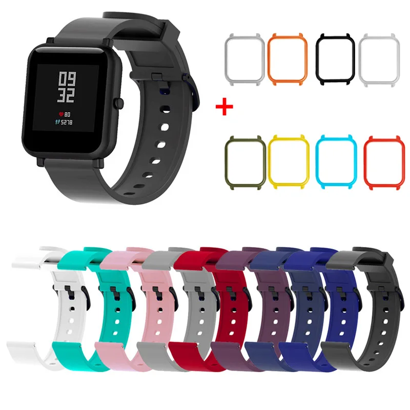 20MM Soft Silicone Watch Strap for Xiaomi Huami Amazfit Bip Protective Case Cover Plastic PC Shell for Huami smart watch
20MM Soft Silicone Watch Strap for Xiaomi Huami Amazfit Bip Protective Case Cover Plastic PC Shell for Huami smart watch