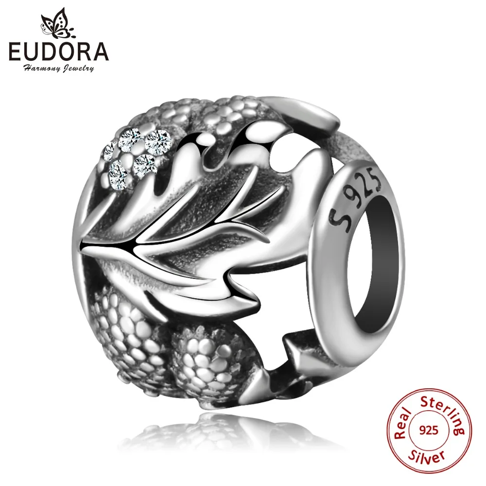 EUDORA Real 925 Sterling Silver Clear CZ Leaf of Life Plant Charm Oxidation Bead fit Charm Bracelet DIY Jewelry Making CYZ50
EUDORA Real 925 Sterling Silver Clear CZ Leaf of Life Plant Charm Oxidation Bead fit Charm Bracelet DIY Jewelry Making CYZ50