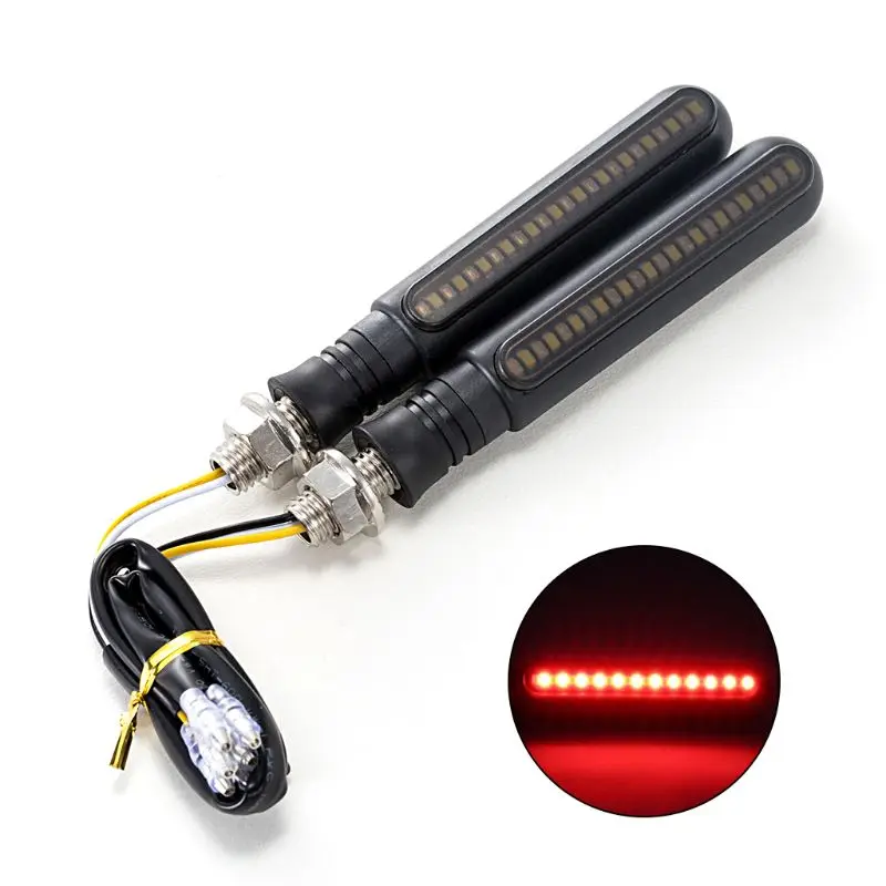 2PCS Motorcycle Turn Signals LED Flowing Water Flashing Lights Stop Signals Tail Flasher/Running Blinker DRL
2PCS Motorcycle Turn Signals LED Flowing Water Flashing Lights Stop Signals Tail Flasher/Running Blinker DRL