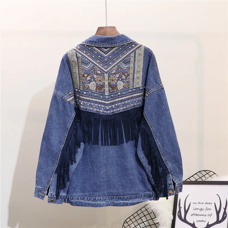 2020 Full Jacket Selling Rushed Jaquetas Feminino Bomber Jacket Jeans Women Heavy Work Rivet Embroidery Fringed Casual Woman
2020 Full Jacket Selling Rushed Jaquetas Feminino Bomber Jacket Jeans Women Heavy Work Rivet Embroidery Fringed Casual Woman
