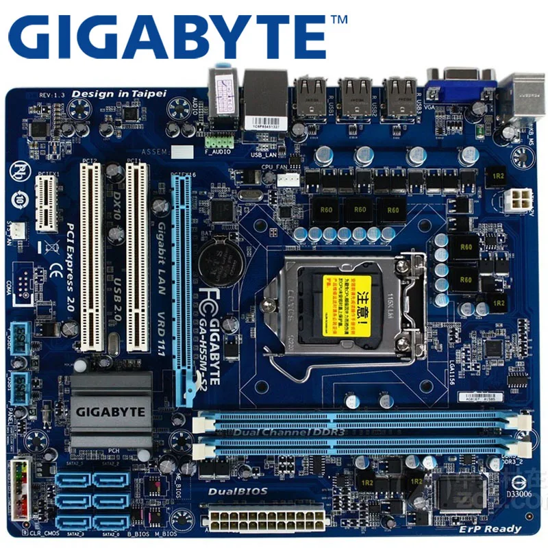 GIGABYTE GA-H55M-S2 Desktop Motherboard H55 Socket LGA 1156 i3 i5 i7 DDR3 16G Micro-ATX Original Used Mainboard H55M-S2
GIGABYTE GA-H55M-S2 Desktop Motherboard H55 Socket LGA 1156 i3 i5 i7 DDR3 16G Micro-ATX Original Used Mainboard H55M-S2