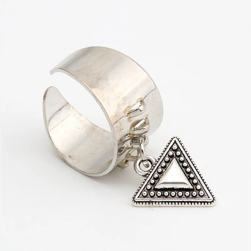 1pc Silver Color New Trendy Adjustable Triangle Ring Women Punk Jewelry Geometric For E1883 | Украшения и аксессуары