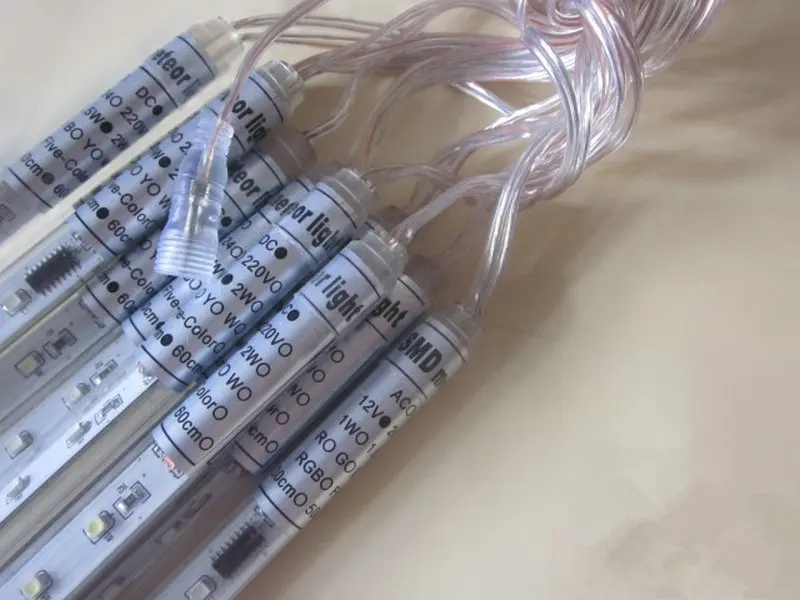 10 трубчатых гирлянд 50 см 2835SMD 520 светодиодов метеоритный душ светильник для
