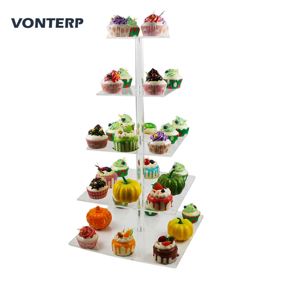 HMROVOOM 1PC square 5 Tier Acrylic Cupcake Display Stand /acrylic cake stand/Cake holder 5 Tier Square(6" between 2 layers)
HMROVOOM 1PC square 5 Tier Acrylic Cupcake Display Stand /acrylic cake stand/Cake holder 5 Tier Square(6" between 2 layers)
