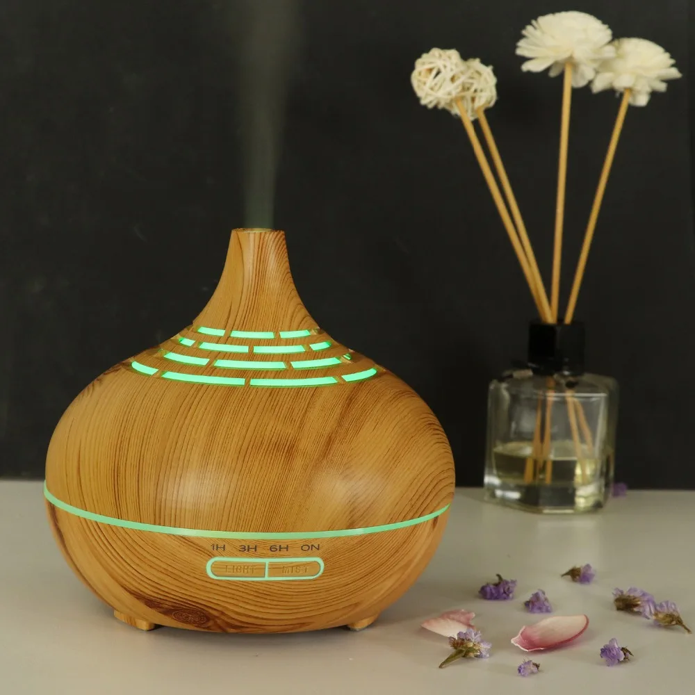 400ML Ultrasonic Aroma Oil Diffuser With LED 7 Color Night Light Wood Grain Hollow Air humidifier Home Essential Humidificador
400ML Ultrasonic Aroma Oil Diffuser With LED 7 Color Night Light Wood Grain Hollow Air humidifier Home Essential Humidificador