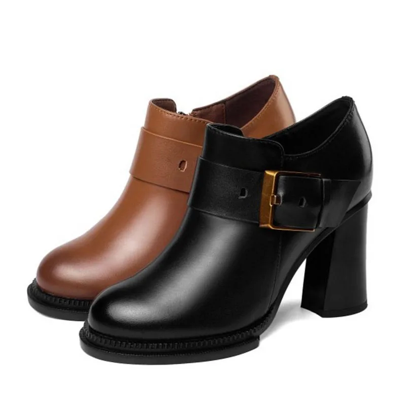 Tuyoki 2019 Women High Heel Shoes Quality Genuine Leather Shoes For Women Fashion Buckle Zipper Platform Footwear Size 33-40
Tuyoki 2019 Women High Heel Shoes Quality Genuine Leather Shoes For Women Fashion Buckle Zipper Platform Footwear Size 33-40
