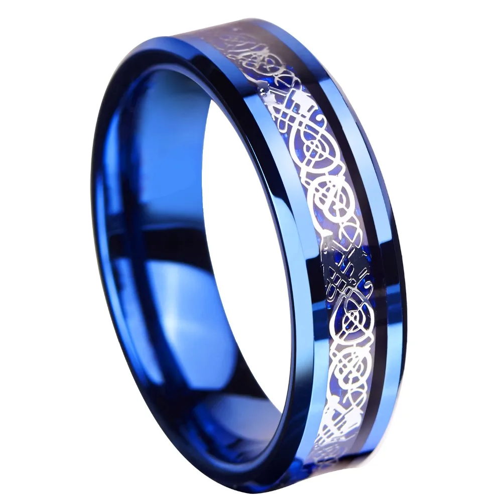 Кольцо из карбида вольфрама с кельтским драконом 6/8 мм обручальное кольцо для