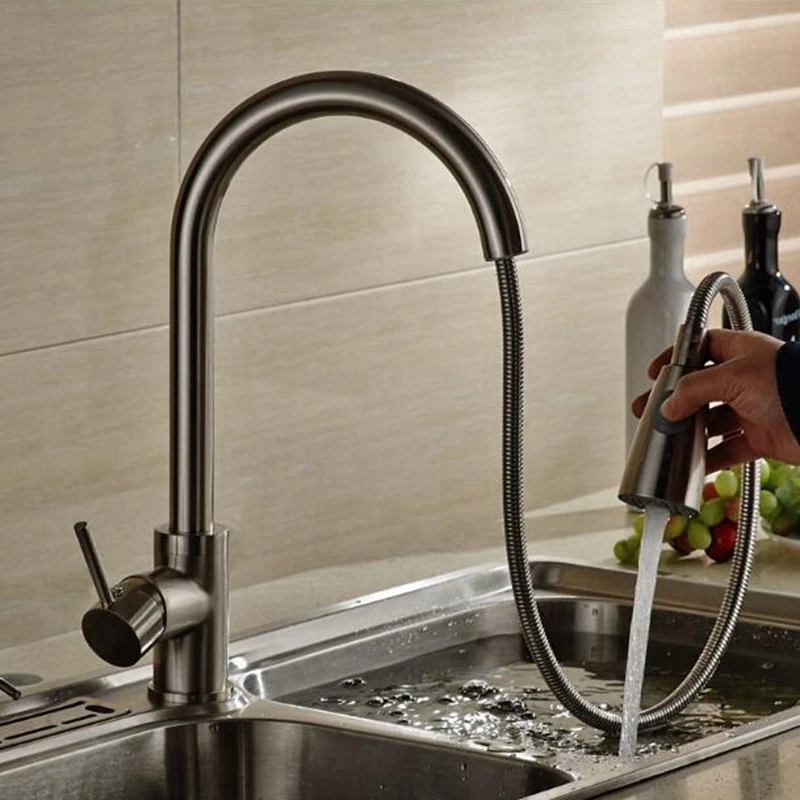 Deck Mounted Kitchen Sink Faucets Pull Out Hot and Cold Mixer Tap Single Handle Water Crane Copper Chrome Finished ELK5407
Deck Mounted Kitchen Sink Faucets Pull Out Hot and Cold Mixer Tap Single Handle Water Crane Copper Chrome Finished ELK5407