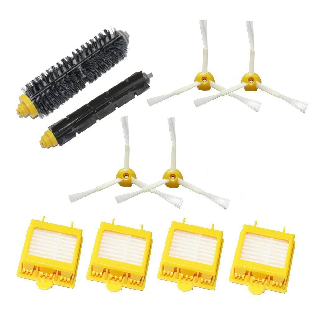 High Quality Bristle & Flexible Beater Brush & 4 Hepa Filter & 4 Side Brush kit for iRobot Roomba 700 Series 770 780 790
High Quality Bristle & Flexible Beater Brush & 4 Hepa Filter & 4 Side Brush kit for iRobot Roomba 700 Series 770 780 790