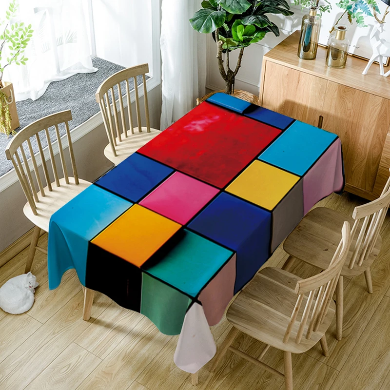 Wedding Decoration Polyester 3D Tablecloth Colored Square Striped Pattern Waterproof Rectangular Table Cover Cloth for Kitchen
Wedding Decoration Polyester 3D Tablecloth Colored Square Striped Pattern Waterproof Rectangular Table Cover Cloth for Kitchen
