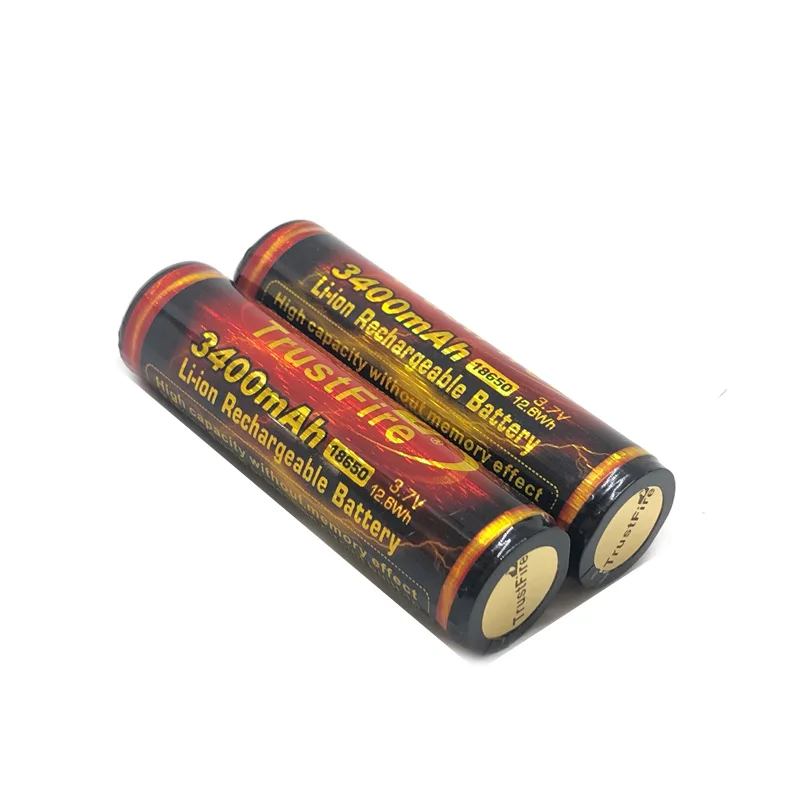 

4pcs/lot TrustFire Protected 18650 3.7V 3400mAh Battery Rechargeable Lithium Batteries with PCB For LED Flashlights Headlamps
