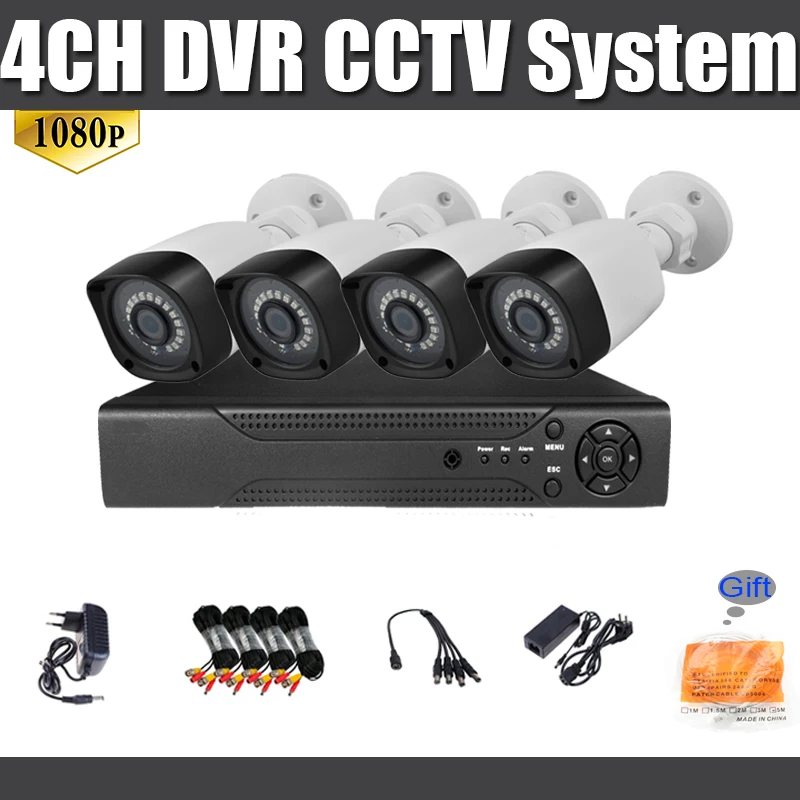 1080P 4CH CCTV система AHD DVR комплект Гибридный 1200tvl 1.0MP 720P крытый и открытый камера