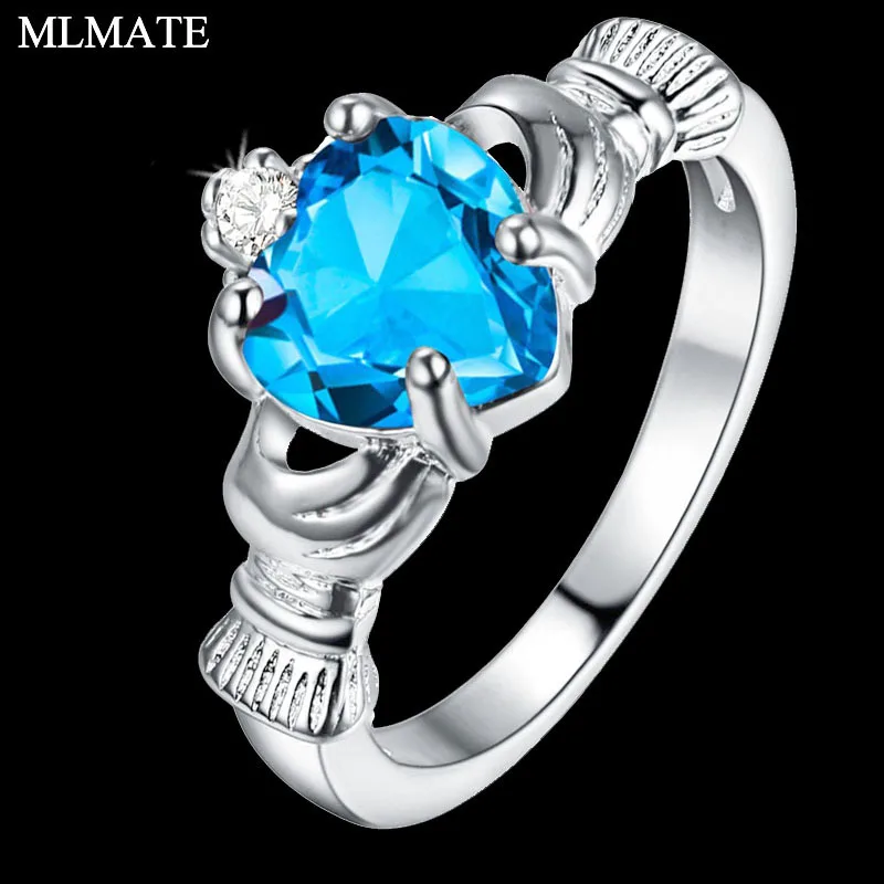 Women Irish Claddagh Heart Shaped Crystal 925 Sterling Silver Friendship & Love Engagement Ring
Women Irish Claddagh Heart Shaped Crystal 925 Sterling Silver Friendship & Love Engagement Ring