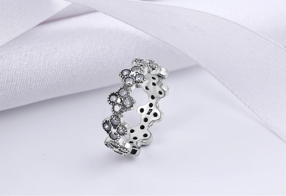 925 Sterling Silver Ring Jewelry Blossom With Crystal Diy Wedding Rings For Women | Украшения и аксессуары