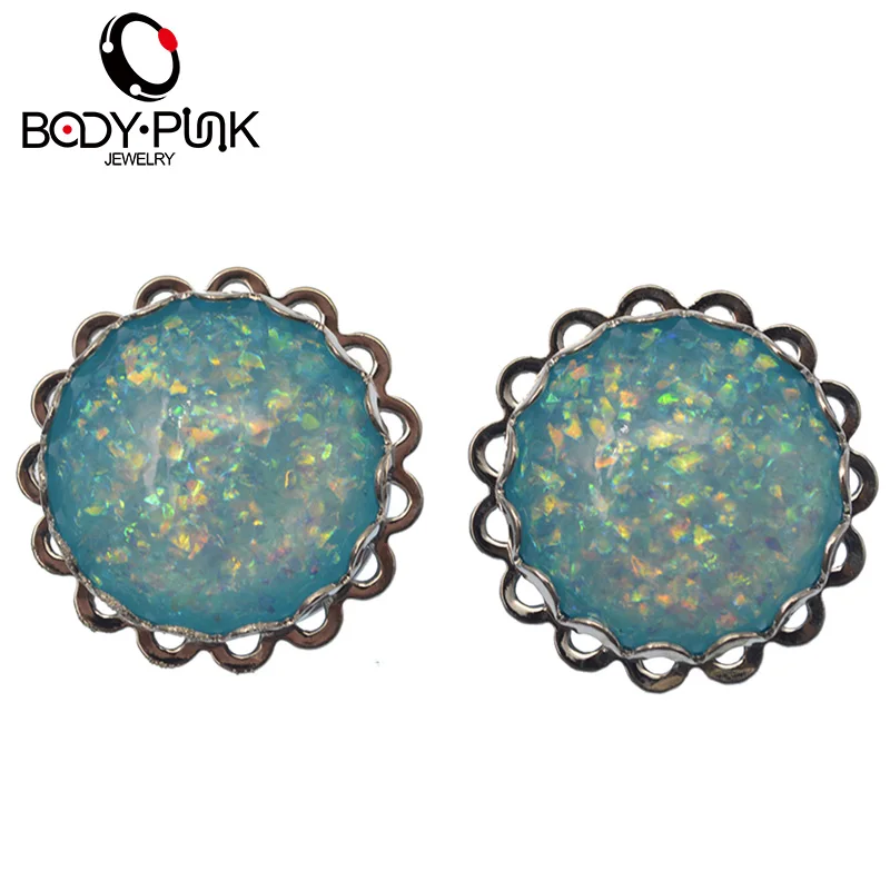BODY PUNK Stainless Steel Screw Single Flare Synthetic Light Blue Opal Ear Plugs Tunnel Piercing Ear Expander Body Jewelry
BODY PUNK Stainless Steel Screw Single Flare Synthetic Light Blue Opal Ear Plugs Tunnel Piercing Ear Expander Body Jewelry