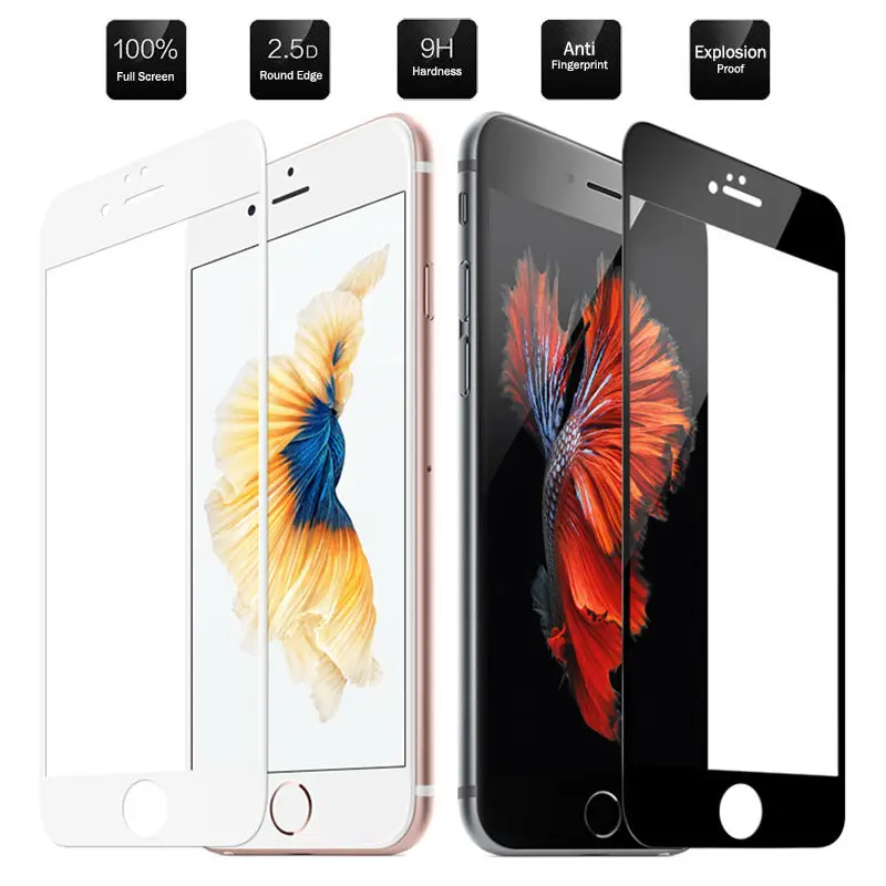 Защитное стекло закаленное 9H для apple iphone 8 7 6 plus|Защитные стёкла и плёнки