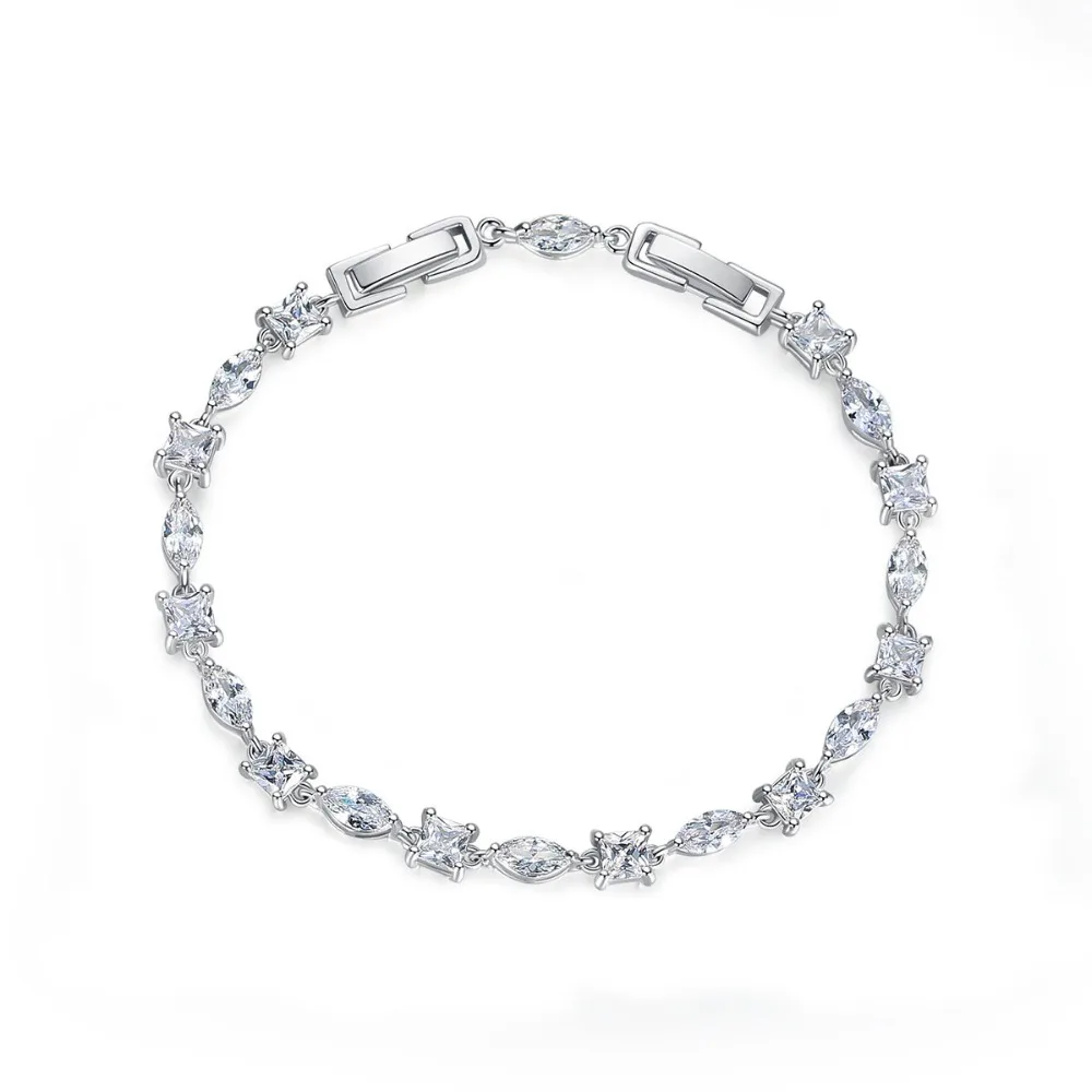 Fashion Jewelry Full Shining AAA Cubic Zircon White Gold-Color Link Chain Bracelet Tennis Micro Zircon for Women Gift Bang
Fashion Jewelry Full Shining AAA Cubic Zircon White Gold-Color Link Chain Bracelet Tennis Micro Zircon for Women Gift Bang
