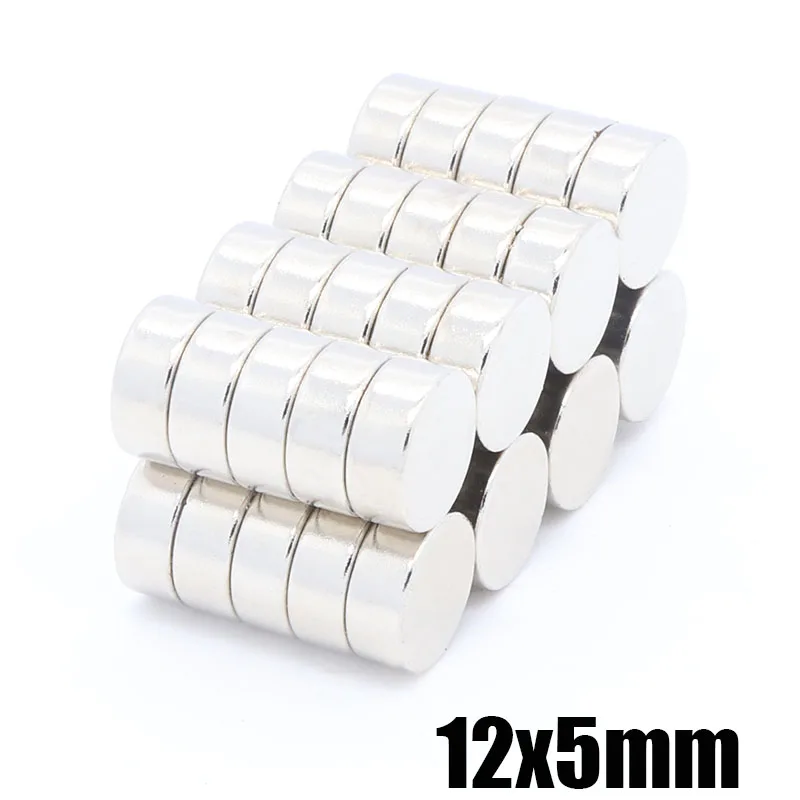 

100Pcs 12x5 mm Neodymium permanent Magnet Wholesale 12x5mm Disc Round Strong Rare Earth Magnets 12*5mm NEW Art Craft Connection