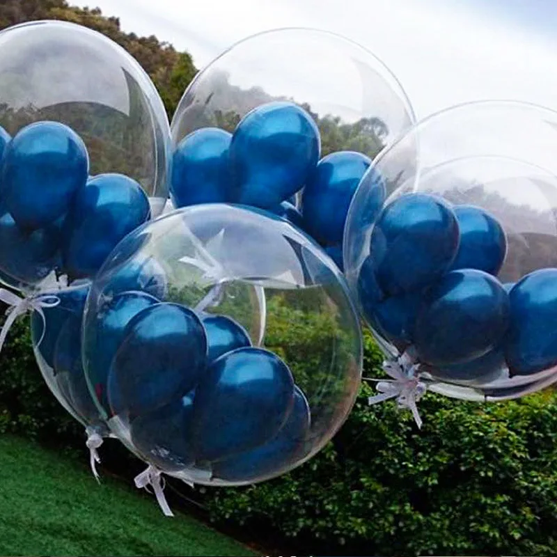 Фото 18 дюймовые круглые прозрачные воздушные шары из ПВХ с гелием вечерние для дня