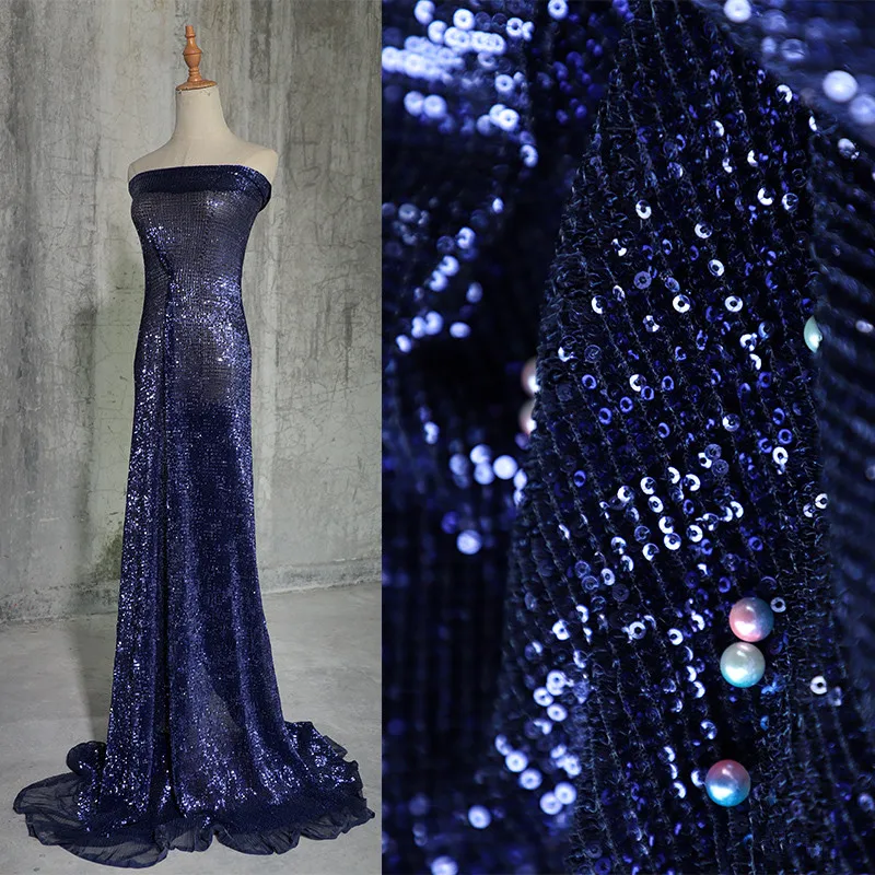 Lac92 1/2yard Dark Blue Fashion Drape Iridescence Laser Fish Scales Gauze Fashion Shinning Fabric For Wedding Dress Party Dress
Lac92 1/2yard Dark Blue Fashion Drape Iridescence Laser Fish Scales Gauze Fashion Shinning Fabric For Wedding Dress Party Dress