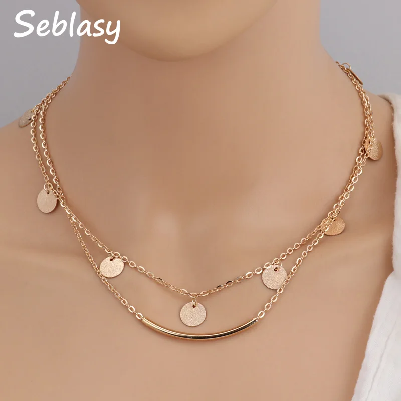 Seblasy Punk Gold Color Clavicle Chain Double Layer Geometric Stripe Sequins Tassel Necklaces & Pendants for Women Jewelry Party
Seblasy Punk Gold Color Clavicle Chain Double Layer Geometric Stripe Sequins Tassel Necklaces & Pendants for Women Jewelry Party