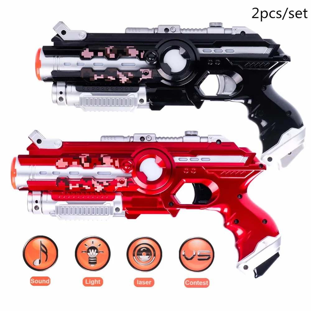 2pcs/Pack Laser Infrared Sensor Guns Toys Outdoor Electric Battle Set CS Game Toy Laser Blaster Pistola Weapon Family Activity
2pcs/Pack Laser Infrared Sensor Guns Toys Outdoor Electric Battle Set CS Game Toy Laser Blaster Pistola Weapon Family Activity