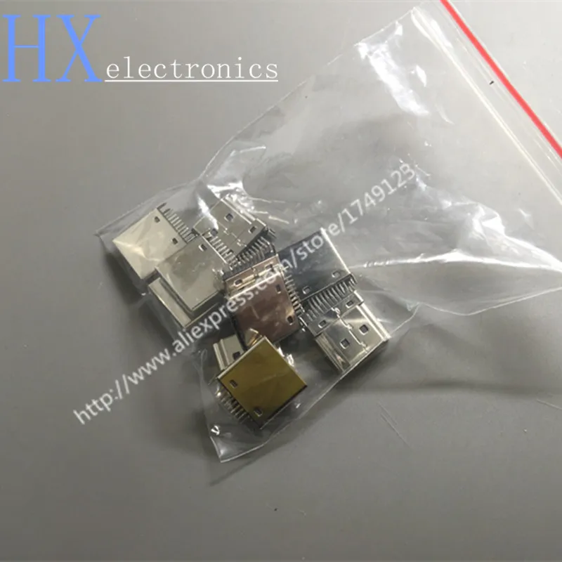 Free shipping 10PCS/LOT HDMI HD connector male 19P second row leg splint splint 1.6