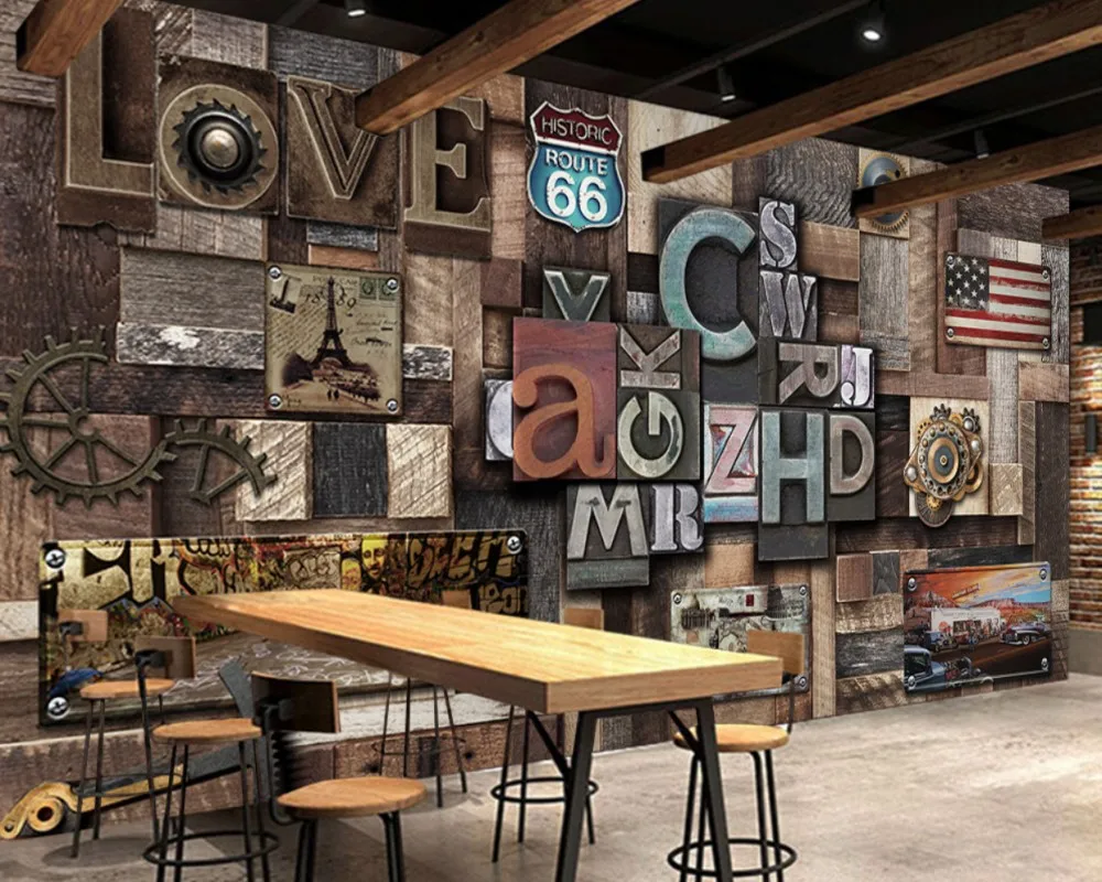 Free Shipping Hotel Restaurant Custom 3D Photo Wallpaper Cafe Decoration Wallpapers Alphabet Industrial Style Mural Wallpaper
Free Shipping Hotel Restaurant Custom 3D Photo Wallpaper Cafe Decoration Wallpapers Alphabet Industrial Style Mural Wallpaper