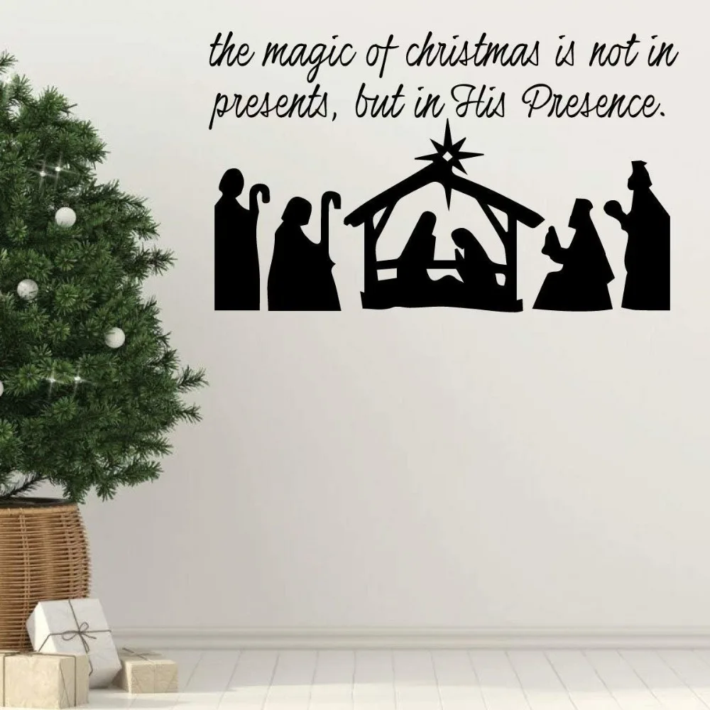 The Magic of Christmas Is Not In Presents Holiday Vinyl Wall Decal for Living Room Nativity Christmas Decoration Sticker D771
The Magic of Christmas Is Not In Presents Holiday Vinyl Wall Decal for Living Room Nativity Christmas Decoration Sticker D771