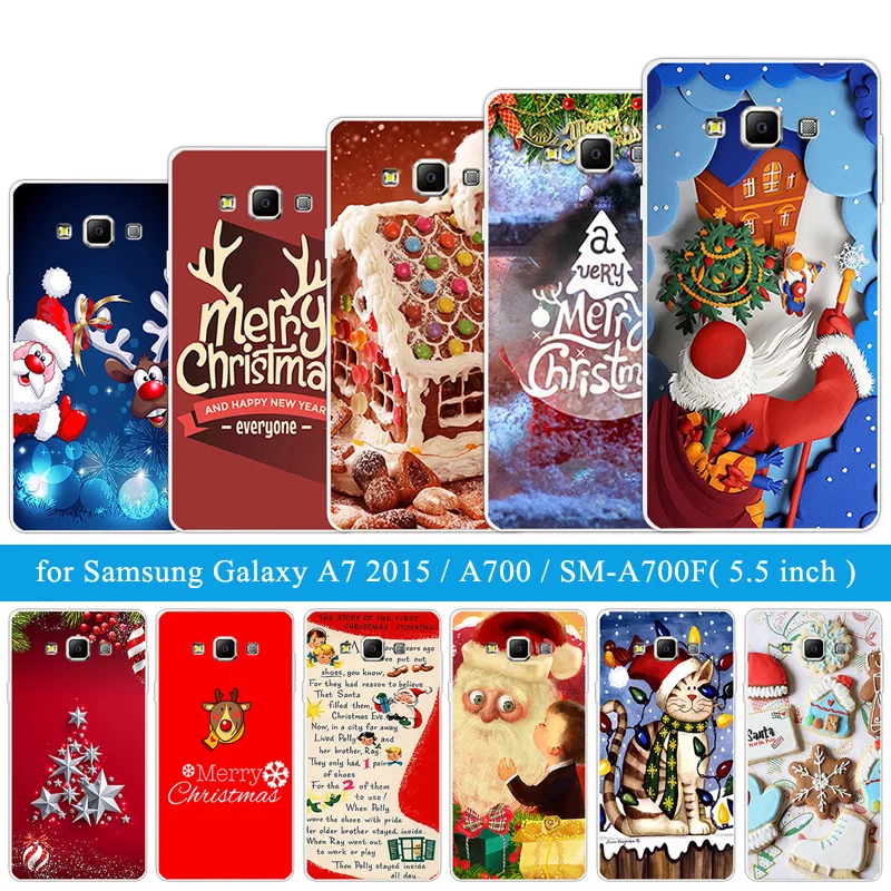 Для Samsung Galaxy A7 A700 A7000 чехол для телефона Силиконовый ТПУ Рождество Ночь задняя